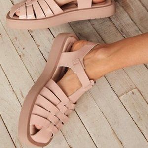 Free People Fisherman Platform Womens Sandals, Rosewater Size 11 / 41